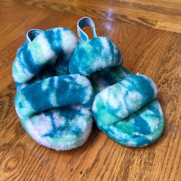 Teal and Purple Oh Yeah UGG Slipper Sandle - Picture 1 of 7